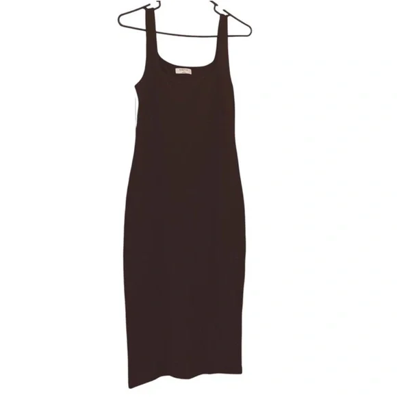 Babaton Chocolate Brown Square-Neck Midi Dress - Picture 2 of 2